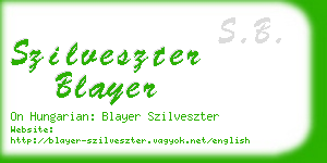 szilveszter blayer business card